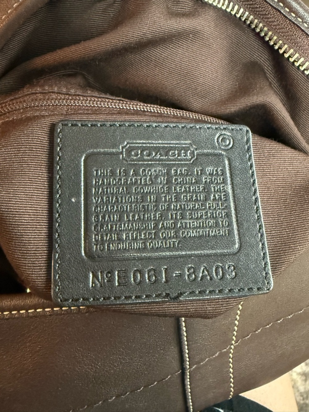 COACH Vintage Hobo E06I-8A03 Chocolate Brown Calfskin Leather - Picture 11 of 11